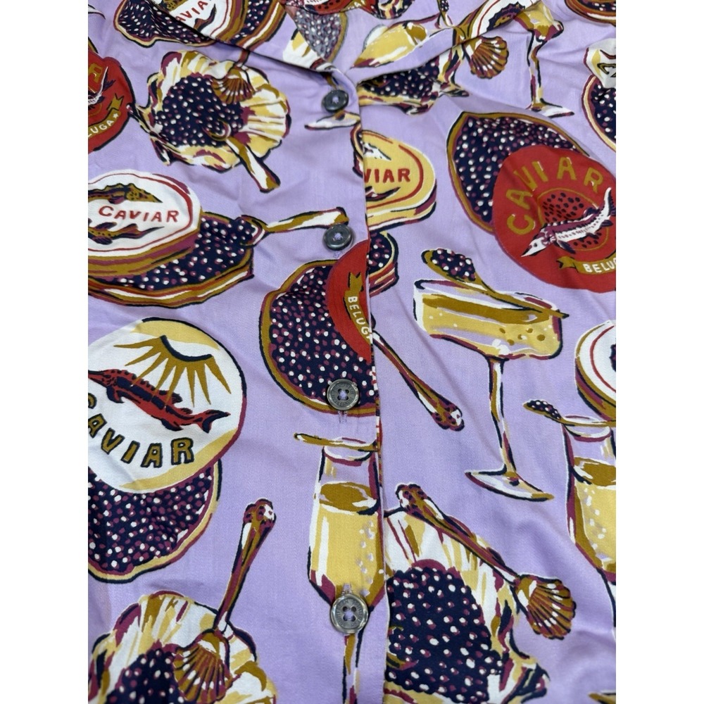 Print Fresh EcoSatin Wildest Dreams Pajamas Set in Champagne & Caviar Lavender S - Picture 9 of 11
